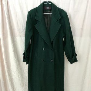 Stephanie Matthews Forest Green W US12 Wool Coat